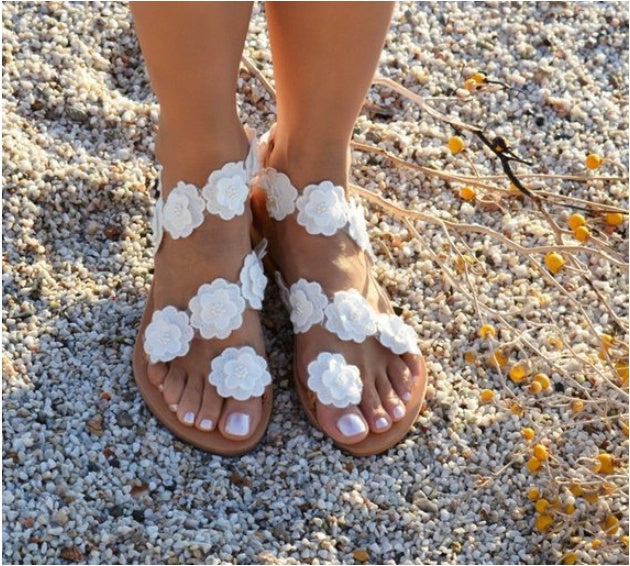Toe flowers flat bottom set ladies fashion large size sandals women now - Vogue Dash